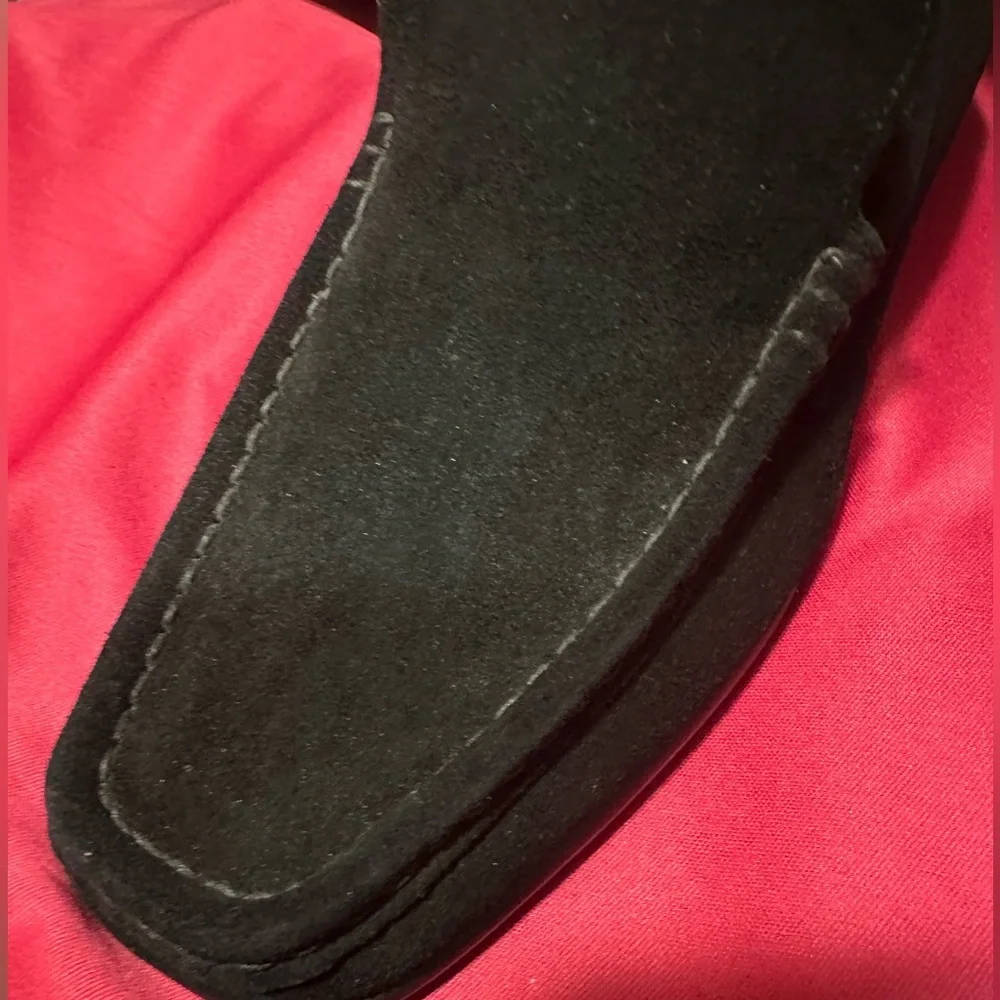 Vintage Black Suede Loafers Women’s Size 8 European Classic Slip On